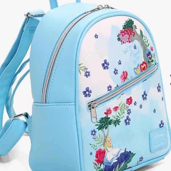 ALICE IN WONDERLAND DISNEY LOUNGEFLY WATERCOLOR MINI BACKPACK - Picture 3 of 5